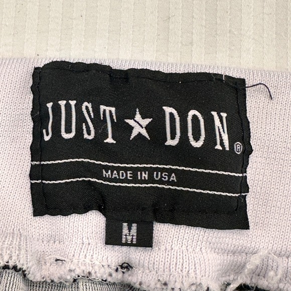 VTG Just Don Brooklyn Nets Basketball Shorts Mens M Black White BKLYN Mesh Lux - Picture 6 of 8